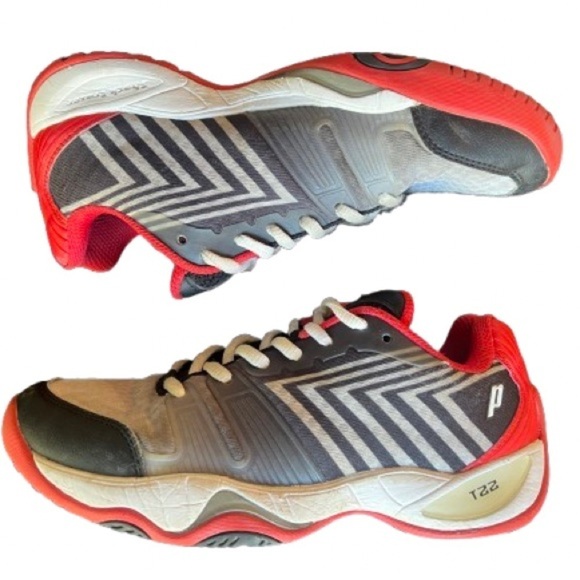 Prince T22 Lite Mens Size 7 Black White Red. - Picture 3 of 7